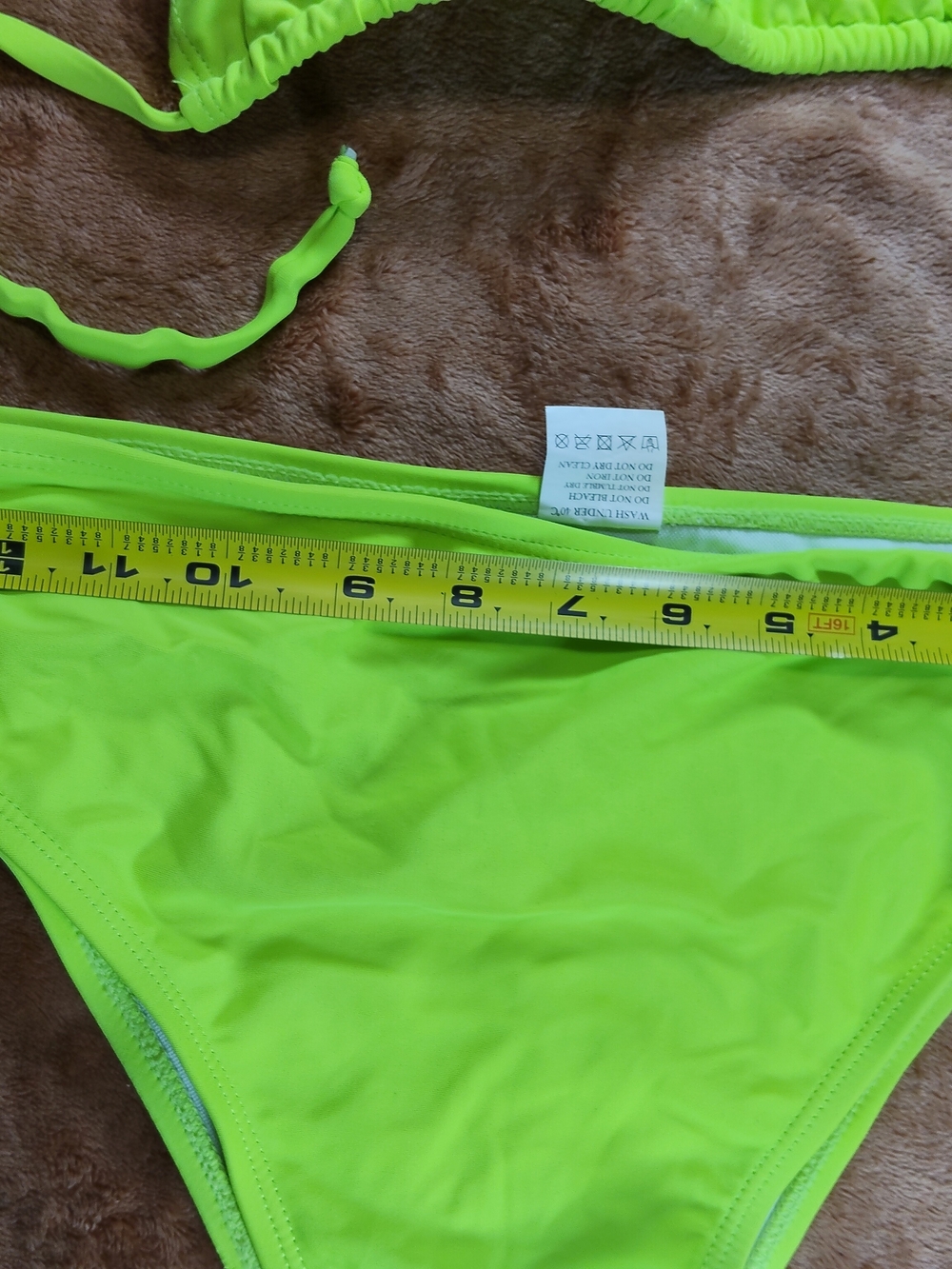 Neon Green Triangle String Bikini Set - Picture 4 of 5